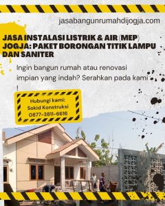 Jasa Instalasi Listrik & Air (MEP) Jogja: Paket Borongan Titik Lampu dan Saniter