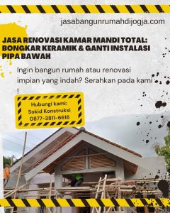 Jasa Renovasi Kamar Mandi Total: Bongkar Keramik & Ganti Instalasi Pipa Bawah